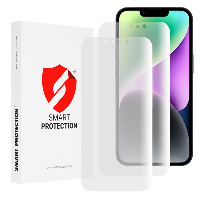 [Pachet 2x] Folie regenerabila premium iPhone 14 Smart Protection Classic, transparenta