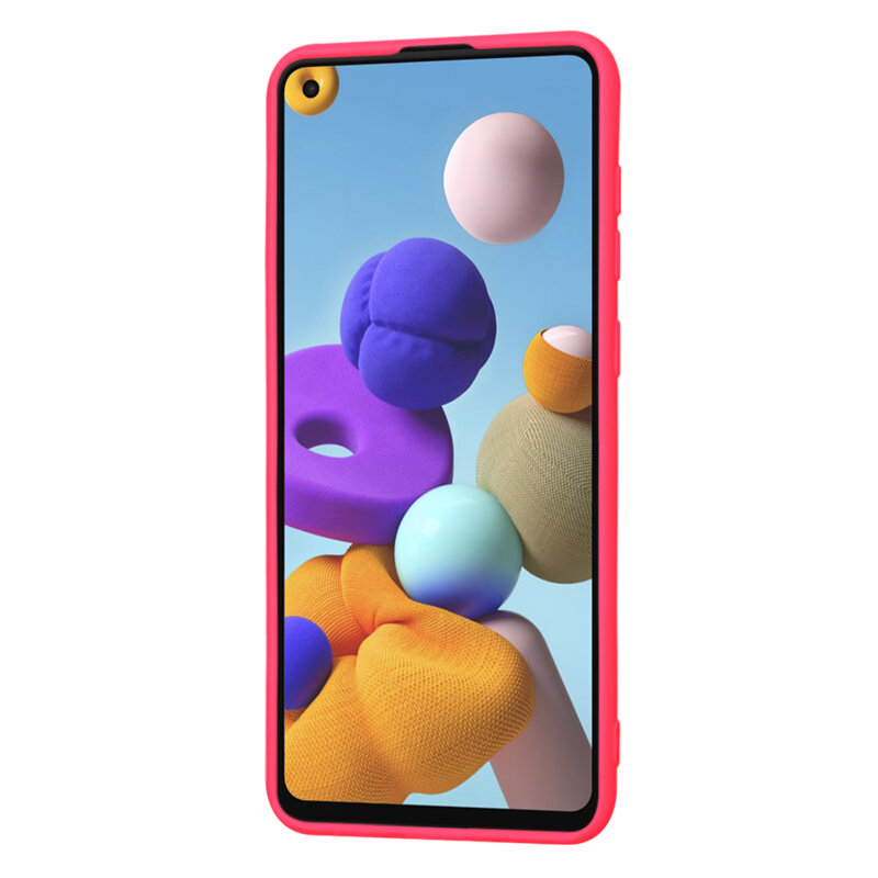 Husa silicon Samsung Galaxy A21s Techsuit SoftFlex, fucsia