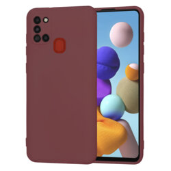 Husa silicon Samsung Galaxy A21s Techsuit SoftFlex, bordo