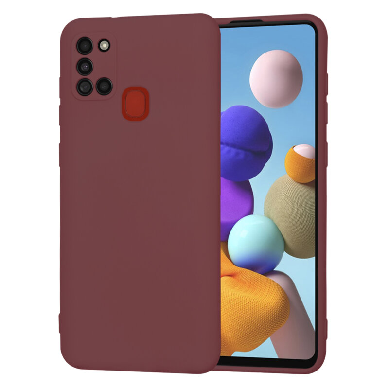 Husa silicon Samsung Galaxy A21s Techsuit SoftFlex, bordo