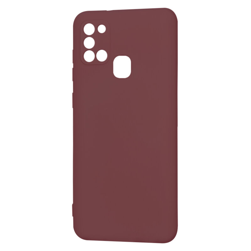 Husa silicon Samsung Galaxy A21s Techsuit SoftFlex, bordo