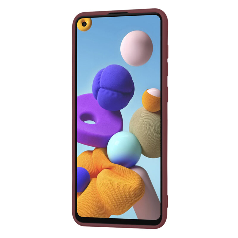 Husa silicon Samsung Galaxy A21s Techsuit SoftFlex, bordo