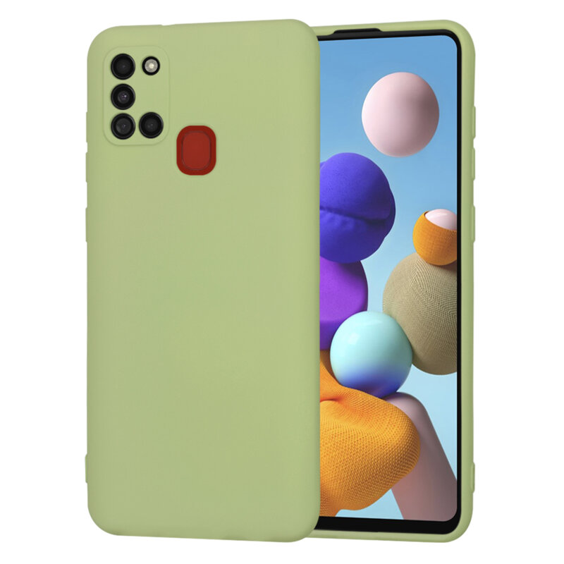 Husa silicon Samsung Galaxy A21s Techsuit SoftFlex, verde