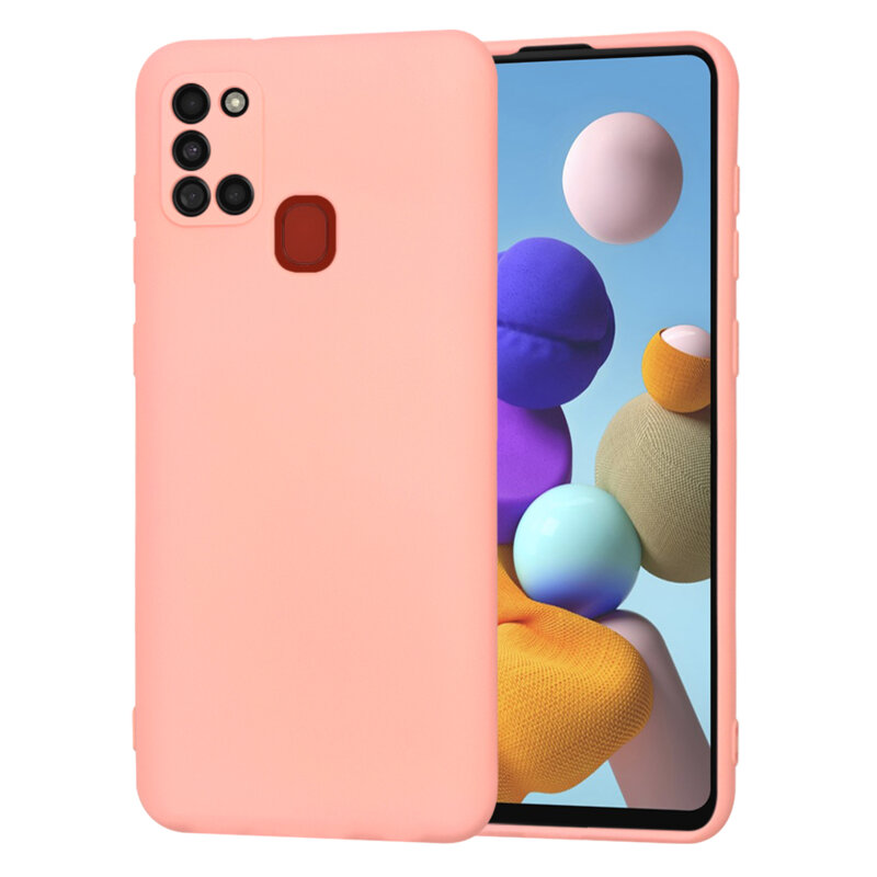 Husa silicon Samsung Galaxy A21s Techsuit SoftFlex, roz