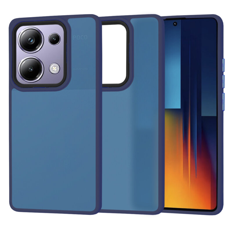 Husa Xiaomi Poco M6 Pro 4G Techsuit HaloFrost Series, bleumarin