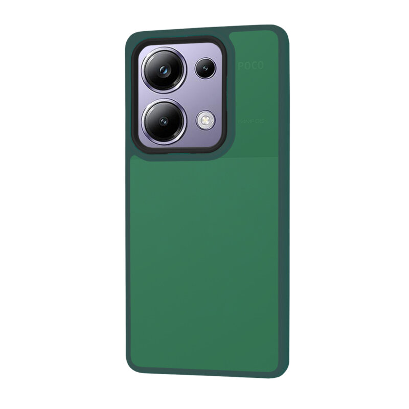 Husa Xiaomi Poco M6 Pro 4G Techsuit HaloFrost Series, verde inchis