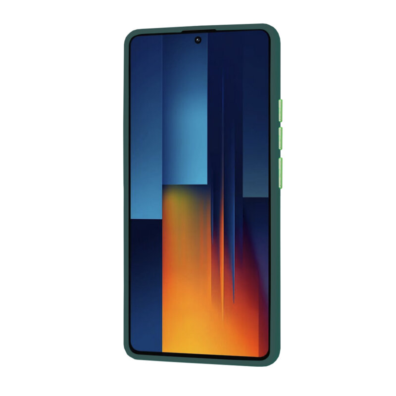 Husa Xiaomi Poco M6 Pro 4G Techsuit HaloFrost Series, verde inchis