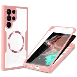 Husa 360° Samsung Galaxy S23 Ultra Techsuit ColorVerse MagSafe, roz