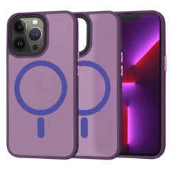 Husa iPhone 13 Pro Techsuit HaloFrost MagSafe Series, mov inchis