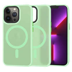 Husa iPhone 13 Pro Techsuit HaloFrost MagSafe Series, verde deschis