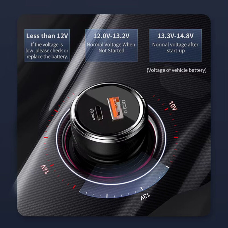 Incarcator auto USB QC3.0 18W + Type-C PD30W Techsuit, TE-P31