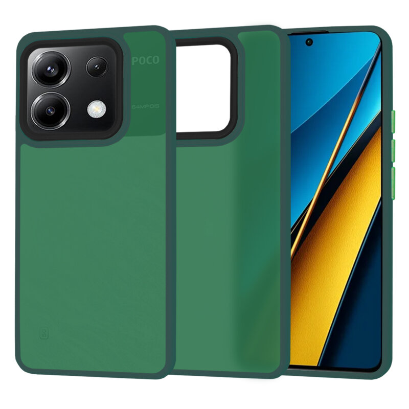 Husa Xiaomi Poco X6 Techsuit HaloFrost Series, verde inchis