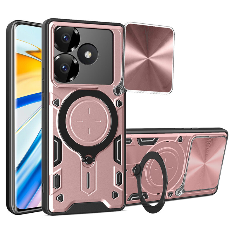 Husa Xiaomi Poco M6 4G Techsuit CamGuard Pro, roz auriu