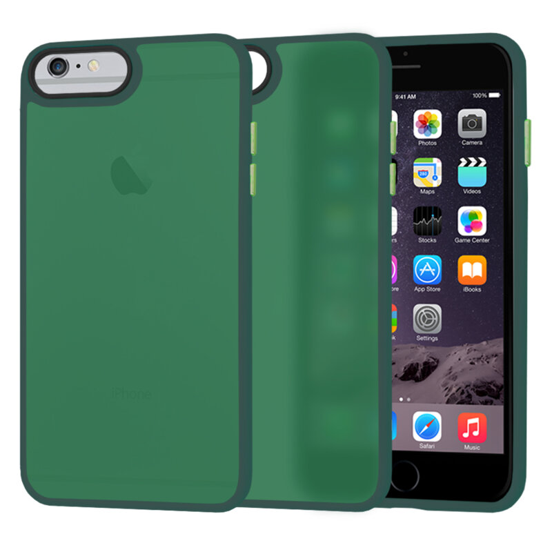 Husa iPhone 6 Plus/ 6s Plus Techsuit HaloFrost Series, verde inchis