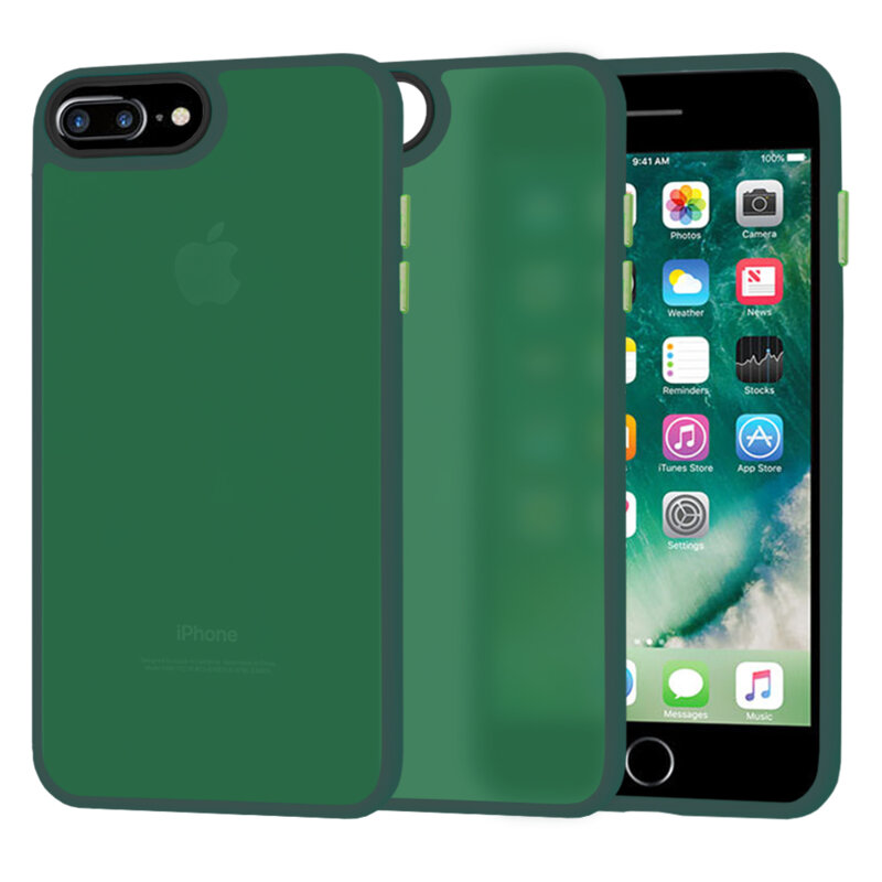 Husa iPhone 7 Plus Techsuit HaloFrost Series, verde inchis