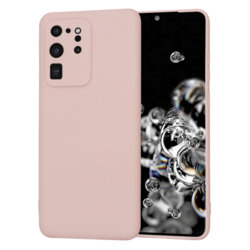 Husa silicon Samsung Galaxy S20 Ultra 5G Techsuit SoftFlex, roz pudra