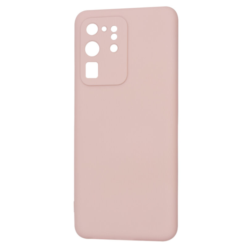 Husa silicon Samsung Galaxy S20 Ultra 5G Techsuit SoftFlex, roz pudra