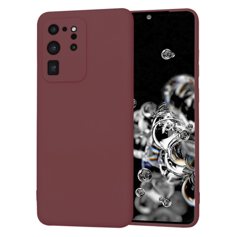 Husa silicon Samsung Galaxy S20 Ultra 5G Techsuit SoftFlex, bordo