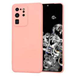 Husa silicon Samsung Galaxy S20 Ultra Techsuit SoftFlex, roz