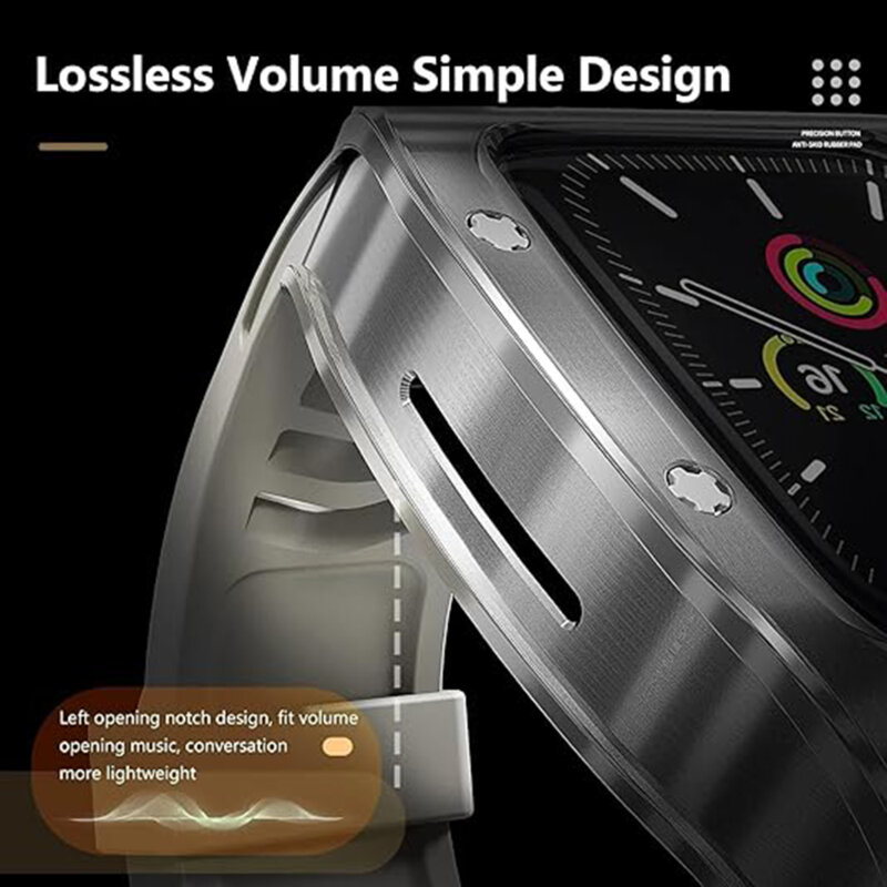 [Pachet 360°] Husa + curea Apple Watch SE 44mm ShellBox Waterproof IP68, auriu