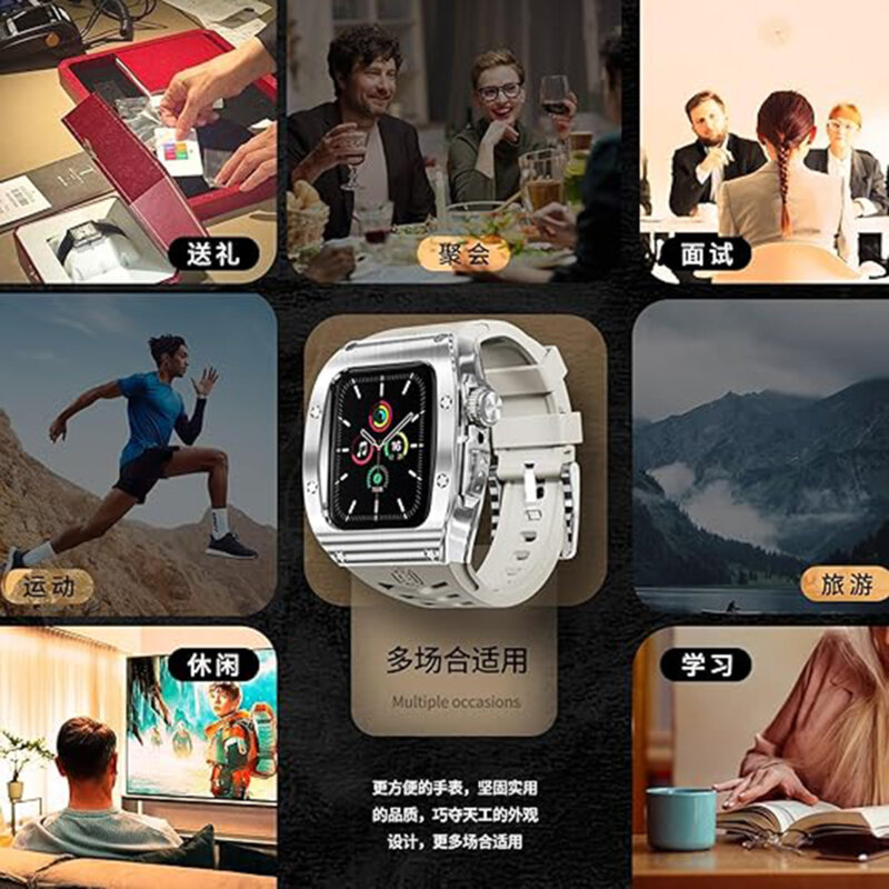 [Pachet 360°] Husa + curea Apple Watch Ultra ShellBox Waterproof IP68, auriu