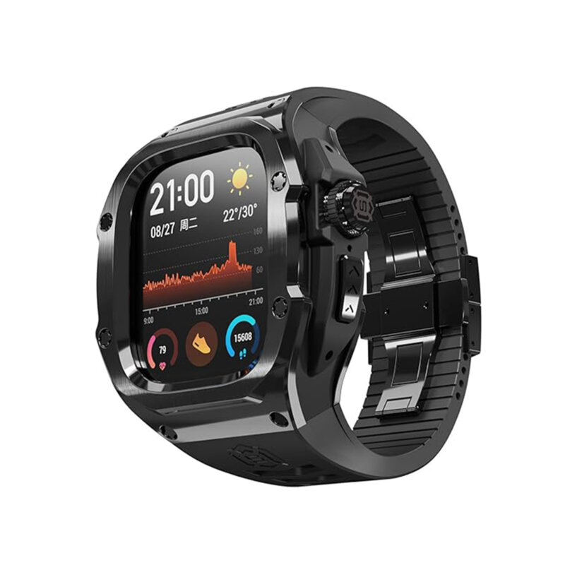 [Pachet 360°] Husa + curea Apple Watch Ultra 2 ShellBox Waterproof IP68, negru