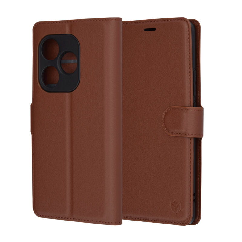 Husa Realme GT 6T Techsuit Leather Folio, maro