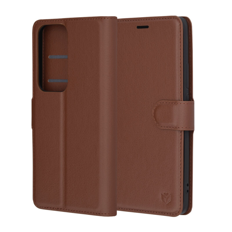 Husa Oppo Reno12 Techsuit Leather Folio, maro