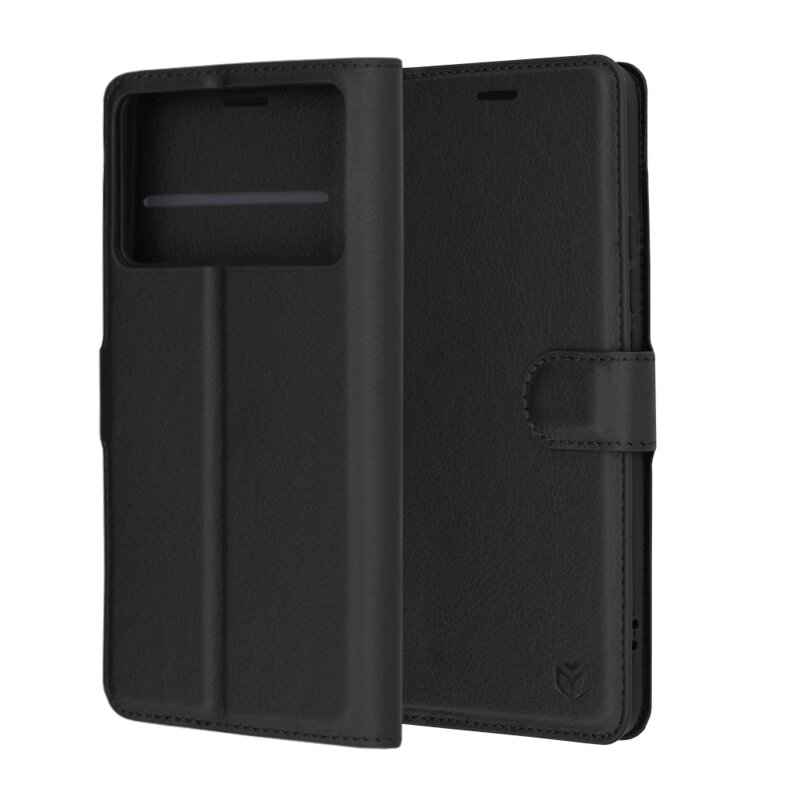Husa Xiaomi Poco F6 Pro Techsuit Leather Folio, negru