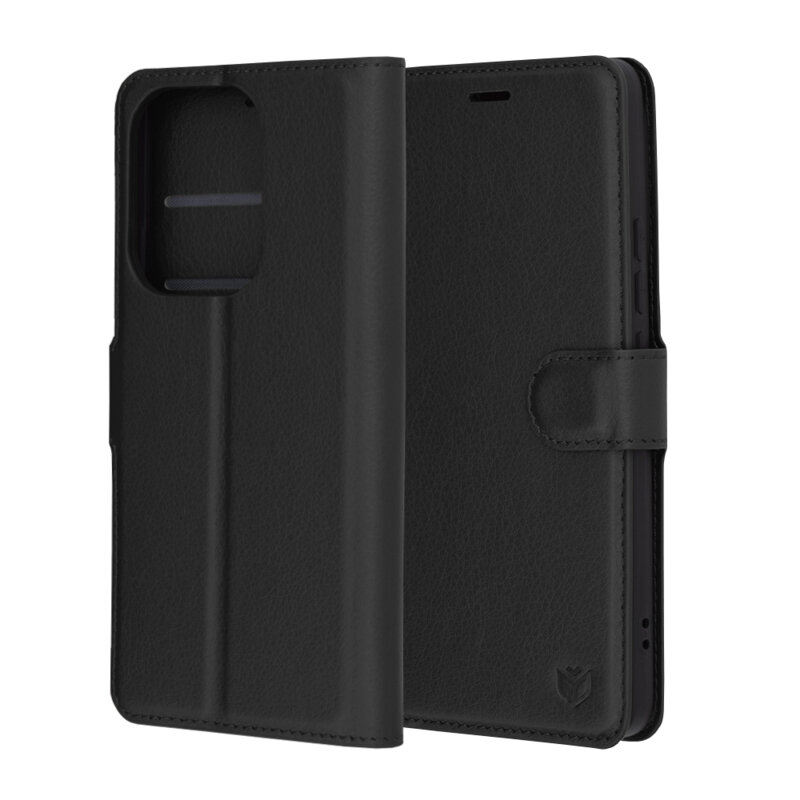 Husa Xiaomi Poco F6 Techsuit Leather Folio, negru