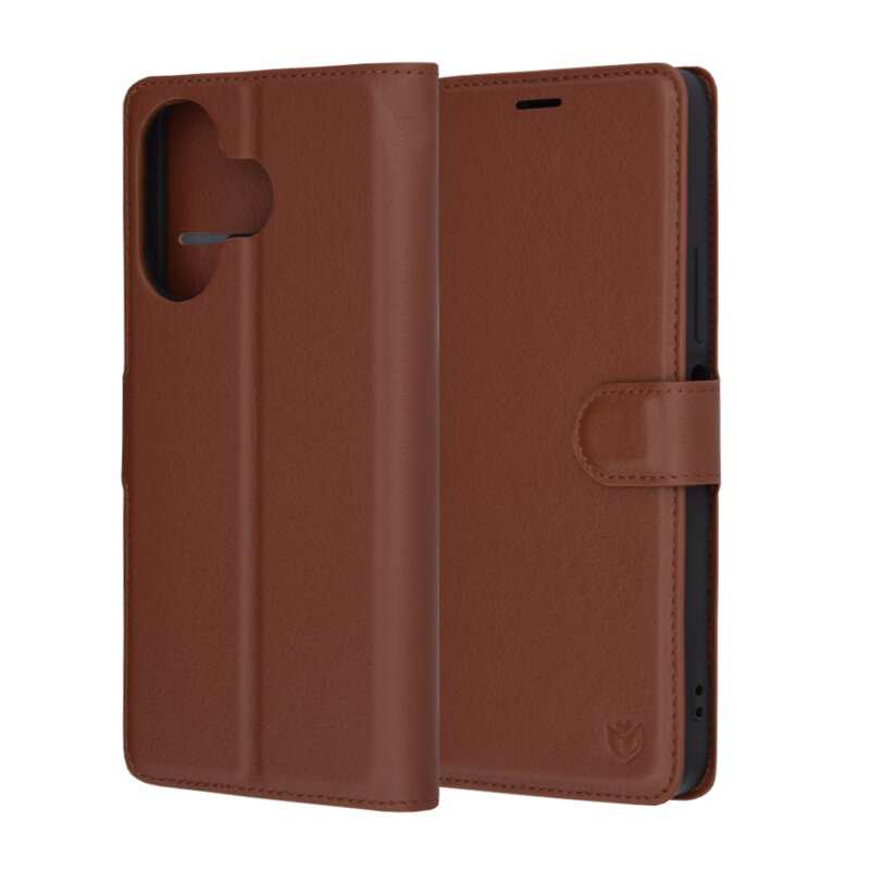 Husa Xiaomi Poco M6 4G Techsuit Leather Folio, maro