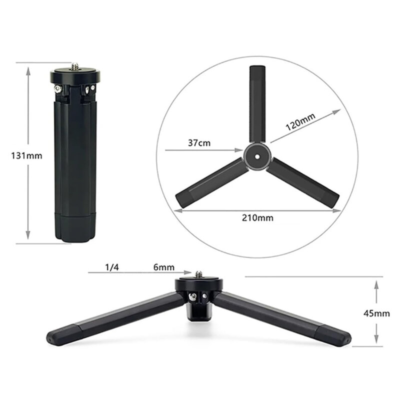 Trepied selfie stick cu surub 1/4 inch Techsuit, TPD2, negru