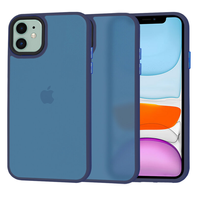 Husa iPhone 11 Techsuit HaloFrost Series, bleumarin