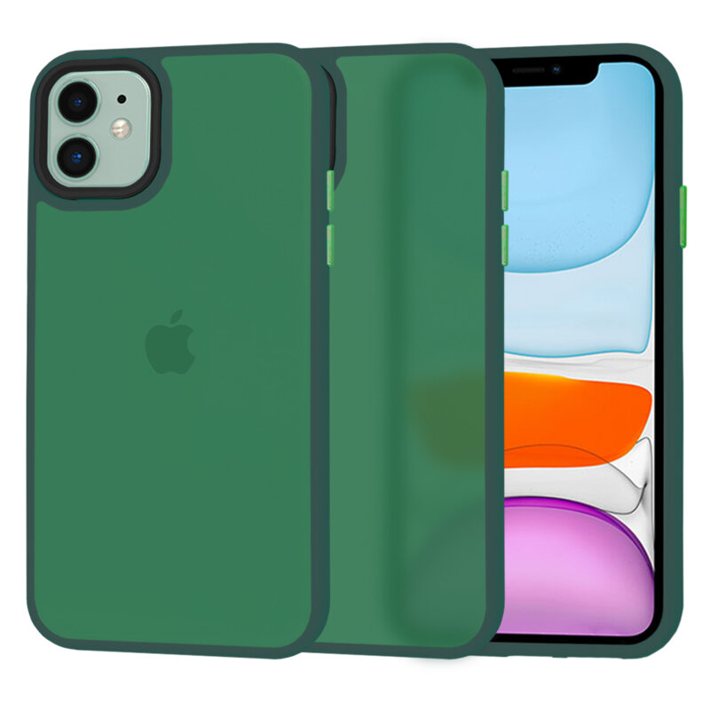 Husa iPhone 11 Techsuit HaloFrost Series, verde inchis