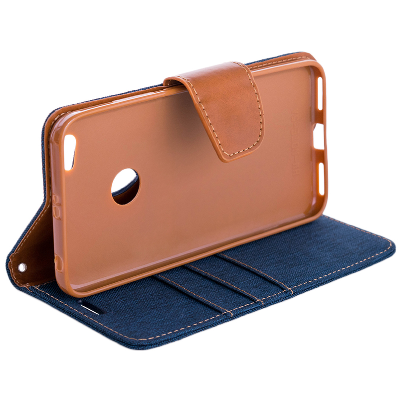 Husa Xiaomi Redmi Note 5A Book Canvas Bleu