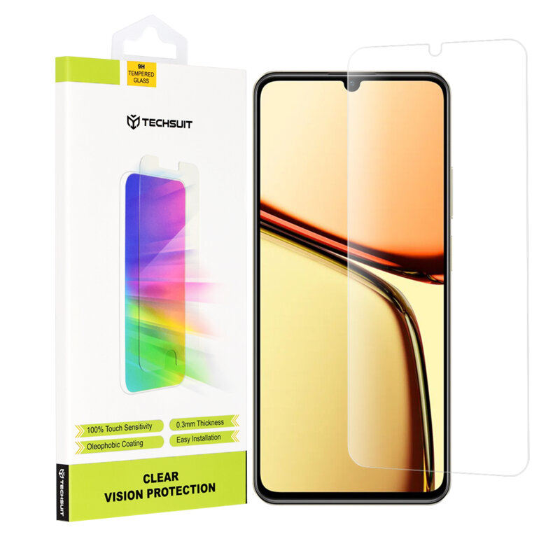 Folie sticla Realme C61 Techsuit Clear Vision Glass, transparenta