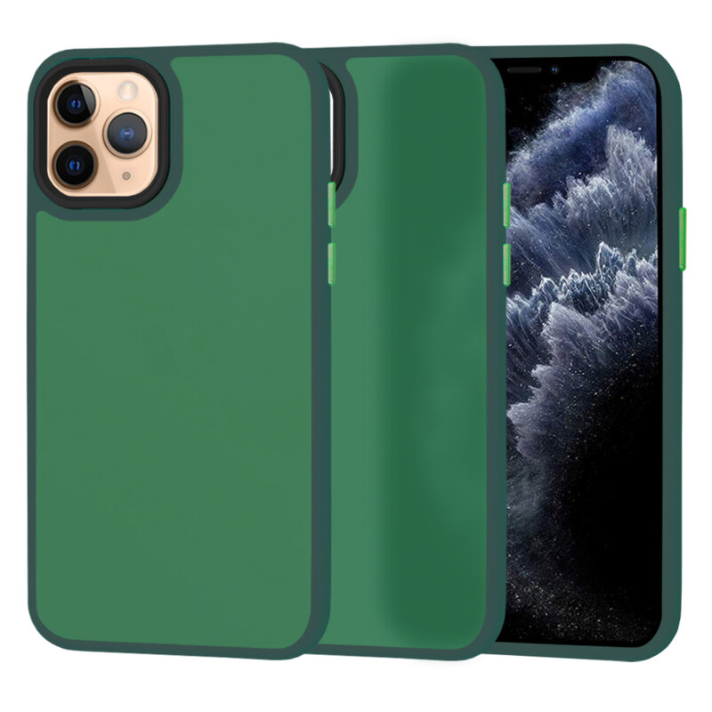Husa iPhone 11 Pro Techsuit HaloFrost Series, verde inchis