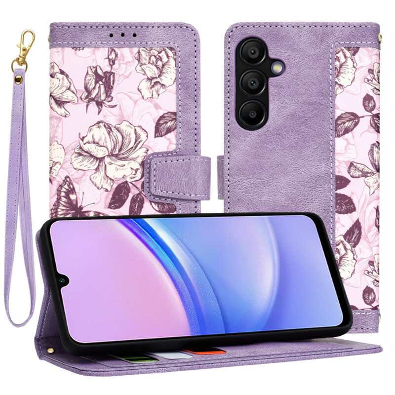 Husa personalizata fete Samsung Galaxy A15 4G Techsuit FlipCraft, mov