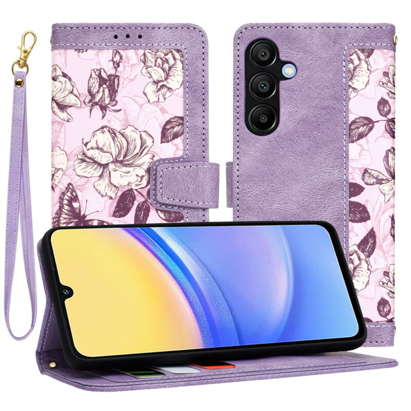 Husa personalizata fete Samsung Galaxy A15 5G Techsuit FlipCraft, mov