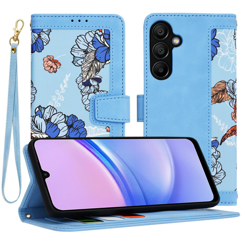 Husa personalizata fete Samsung Galaxy A15 4G Techsuit FlipCraft, bleu