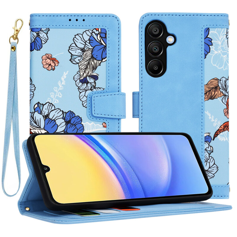 Husa personalizata fete Samsung Galaxy A15 5G Techsuit FlipCraft, bleu
