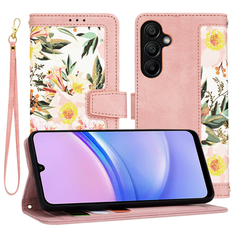 Husa personalizata fete Samsung Galaxy A15 4G Techsuit FlipCraft, roz