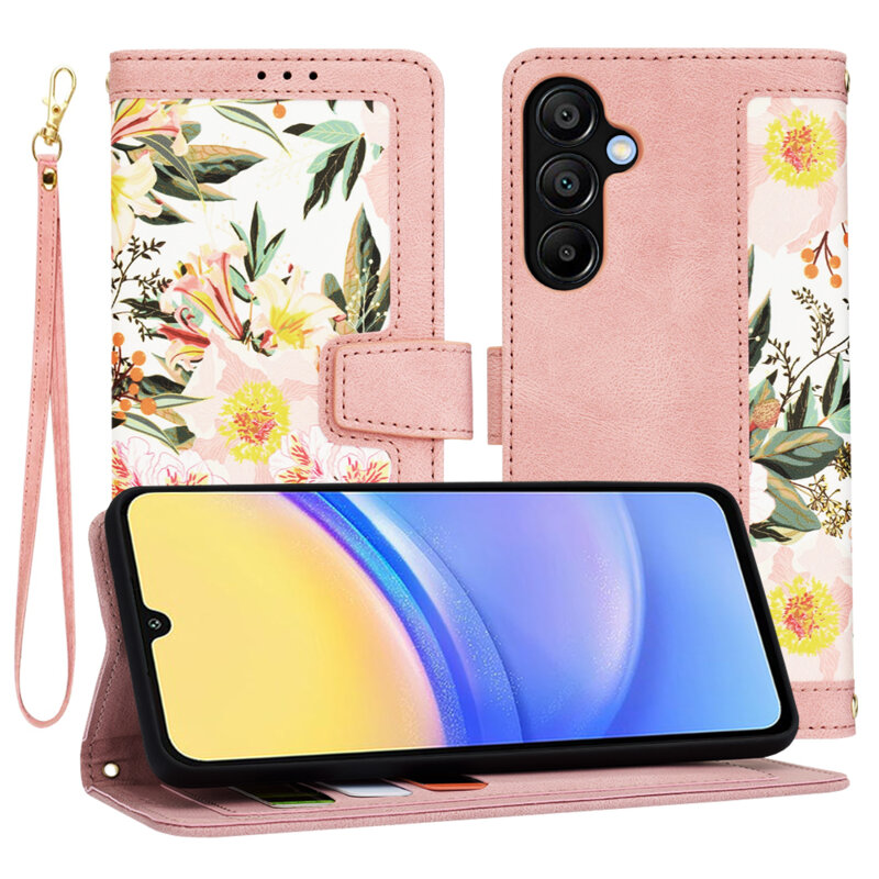 Husa personalizata fete Samsung Galaxy A15 5G Techsuit FlipCraft, roz