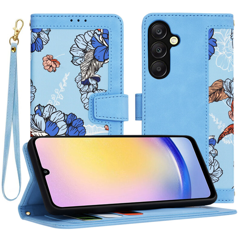 Husa personalizata fete Samsung Galaxy A25 5G Techsuit FlipCraft, bleu