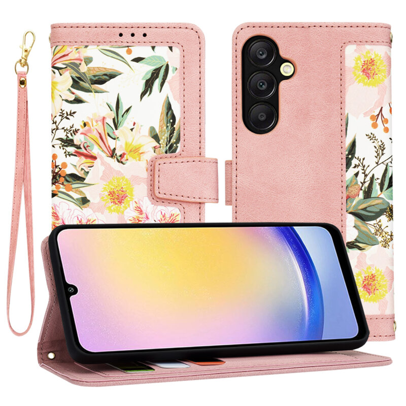 Husa personalizata fete Samsung Galaxy A25 5G Techsuit FlipCraft, roz