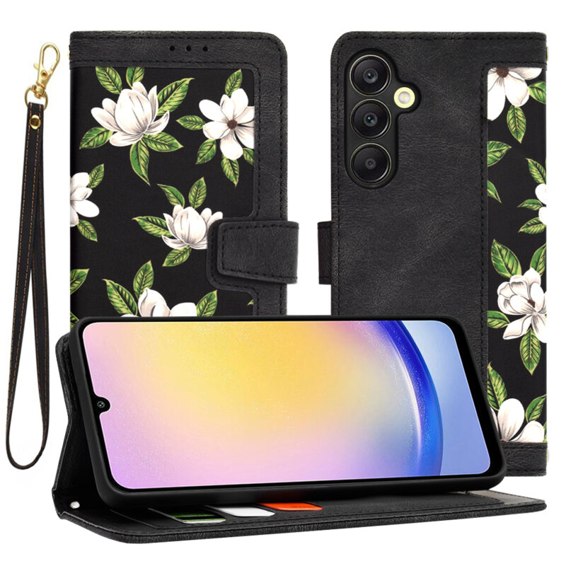 Husa personalizata fete Samsung Galaxy A25 5G Techsuit FlipCraft, negru