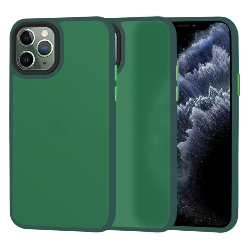 Husa iPhone 11 Pro Max Techsuit HaloFrost Series, verde inchis