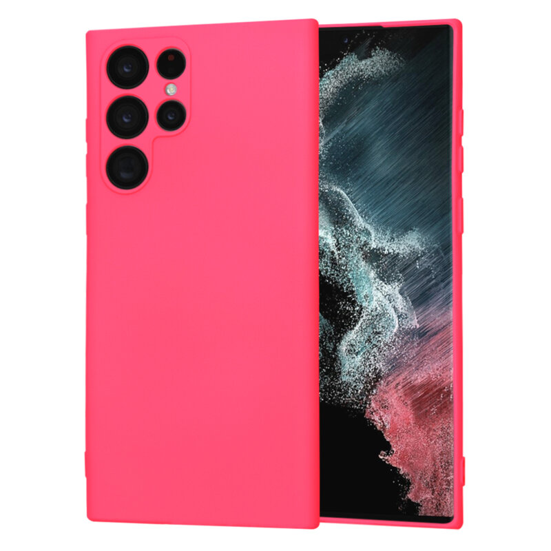 Husa silicon Samsung Galaxy S22 Ultra 5G Techsuit SoftFlex, fucsia