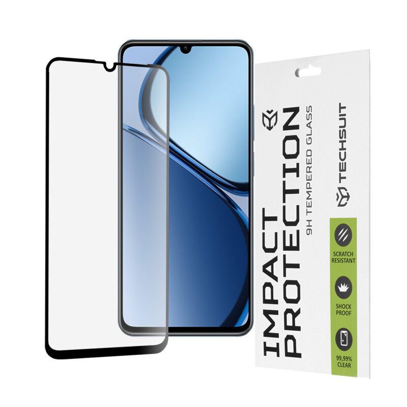 Folie sticla Realme C61 Techsuit 111D Full Glue Full Cover, negru