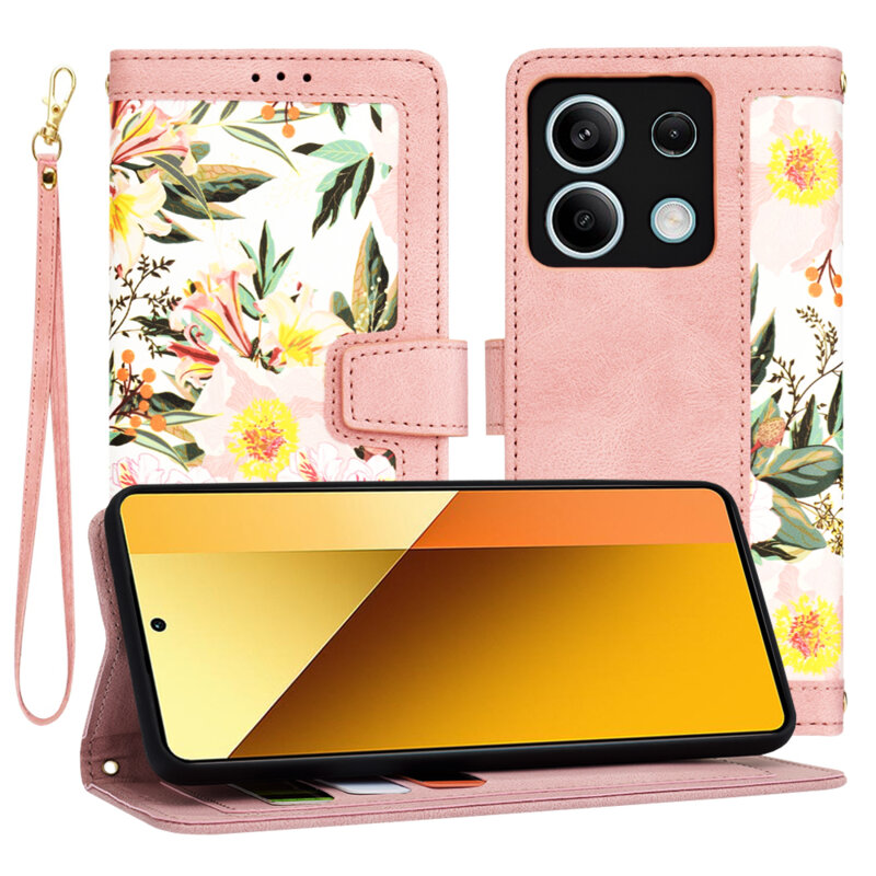 Husa personalizata Xiaomi Redmi Note 13 5G fete Techsuit FlipCraft, roz